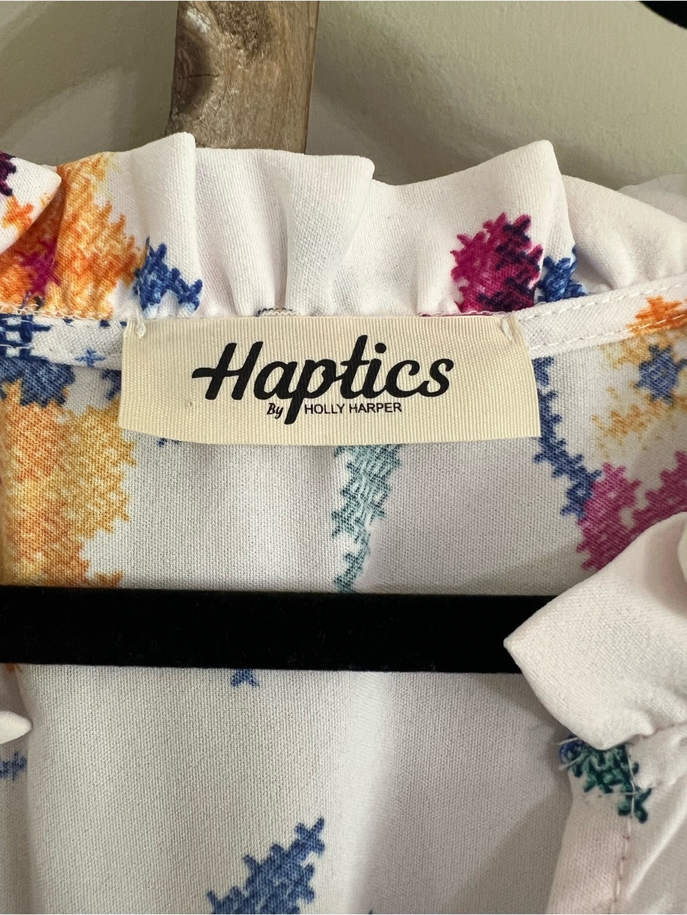 White Floral Maxi Dress with Blue Accent and Smocked Waist - Picture 3 of 5